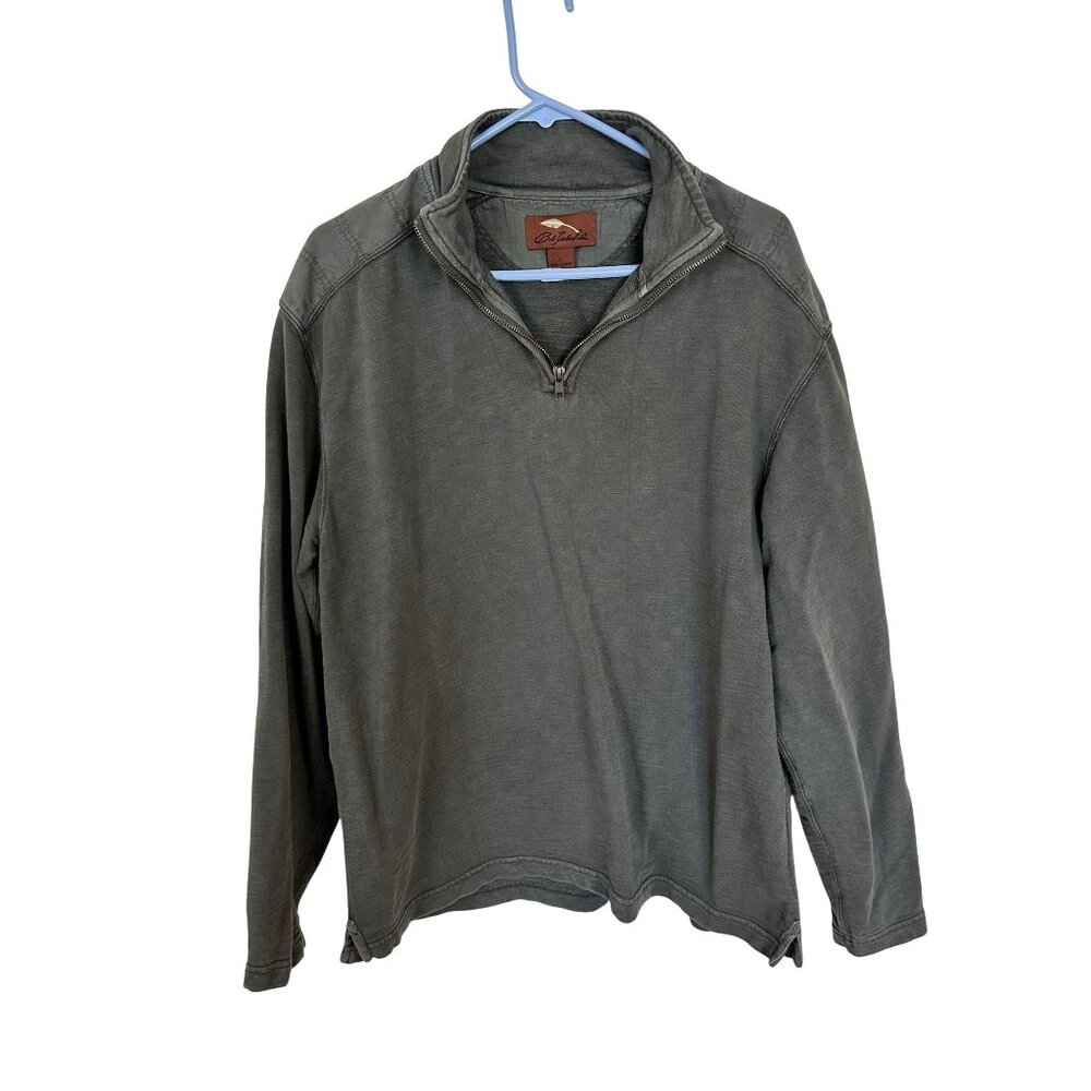 Bob Timberlake Mens Sweatshirt Olive Green Pullover India Large Cotton V Neck